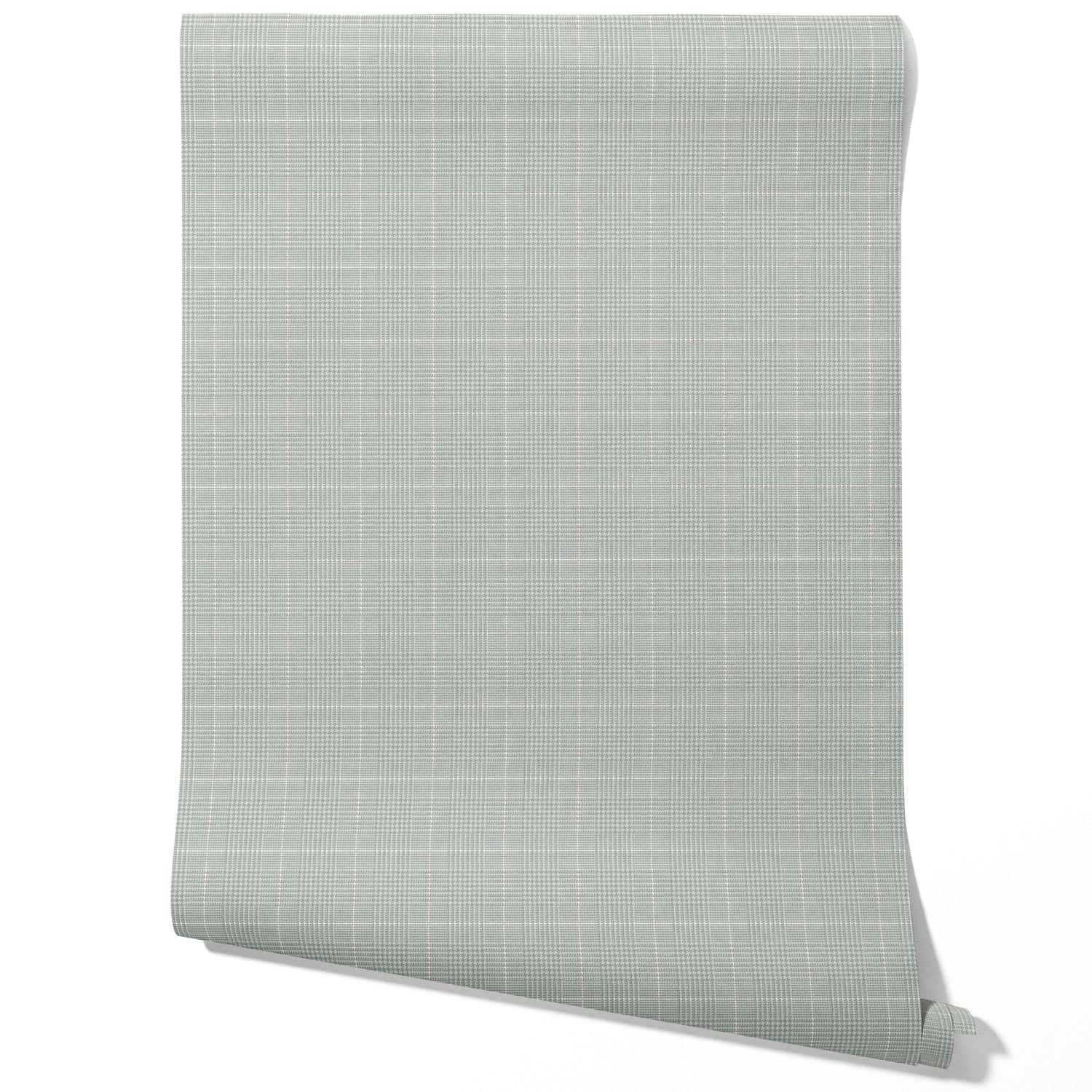 Neutral Textured Check/ Geometric Bathroom Wallpaper (Sage Grey)