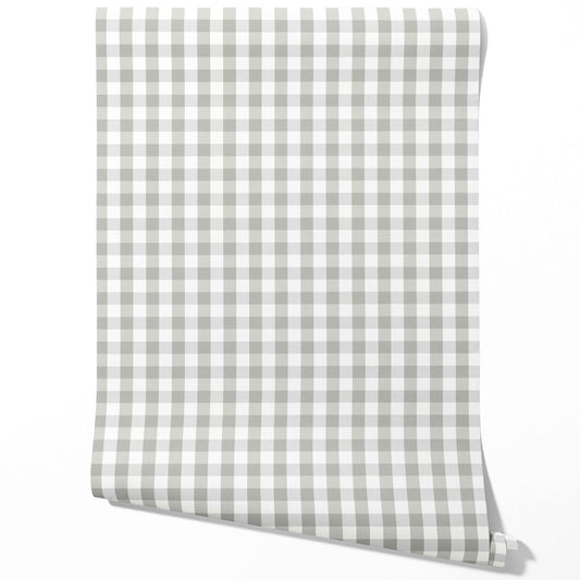 Geometric Gingham Traditional Wallpaper (Gray)