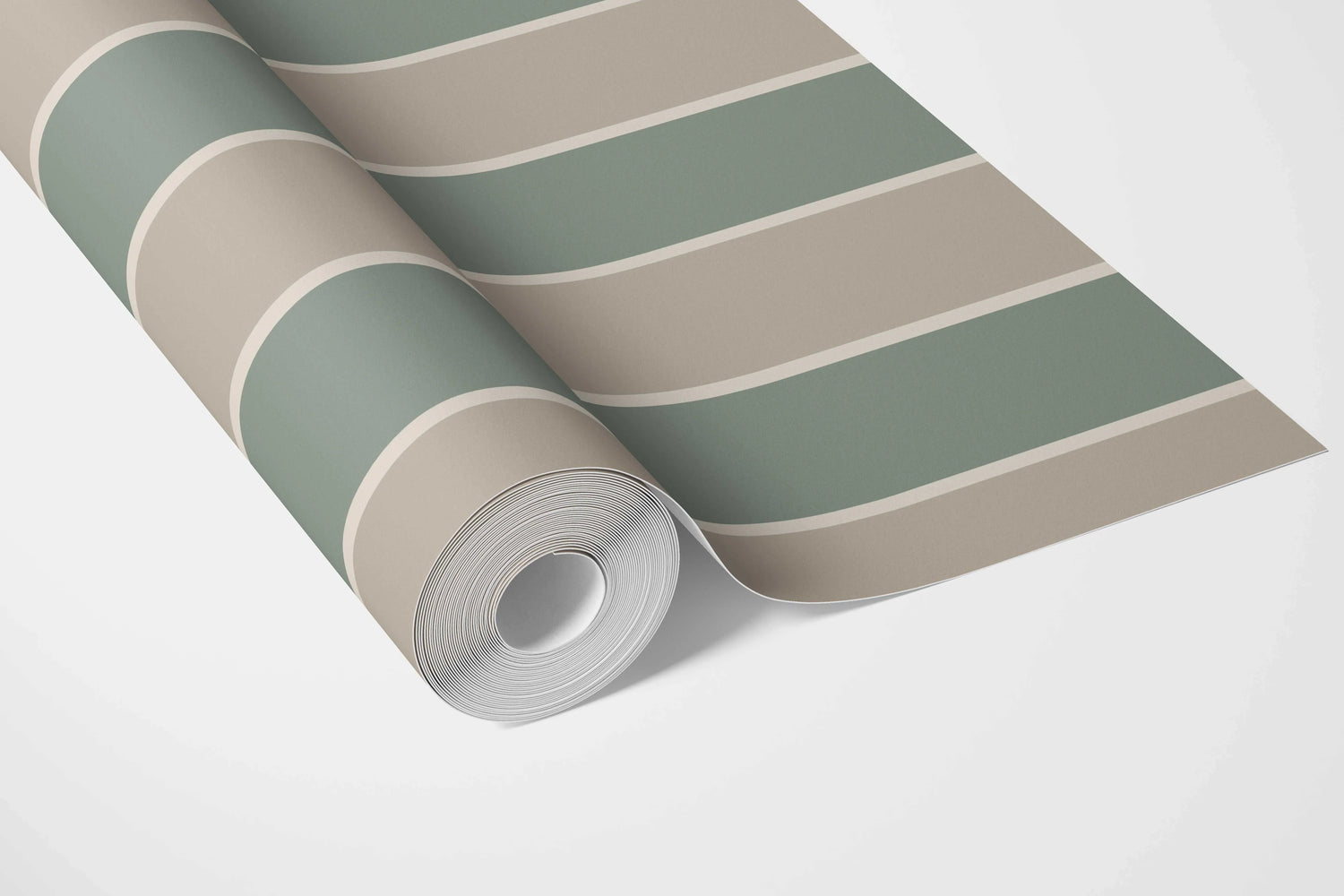 Geometric Striped Nursery Wallpaper (Green / Beige)