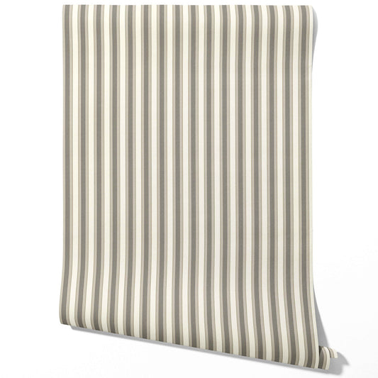 Neutral Geometric Striped Traditional Wallpaper (Brown/ Beige/ Taupe Gray)