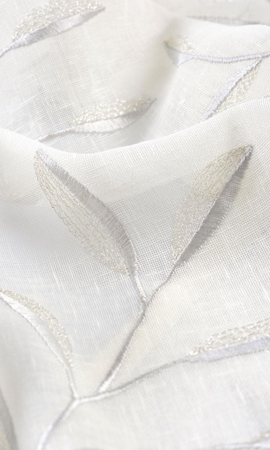 Sheer Floral Embroidered Made-to-Measure Roman Blinds (White/ Gray)