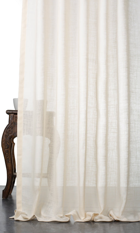 Plain Sheer Roman Blinds (Ivory/ Pale Beige)