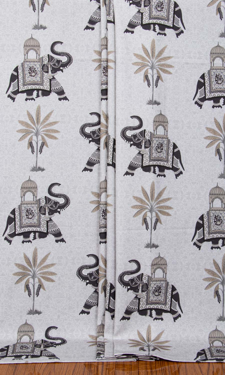 Cotton Printed Fabric Blinds (Grey) for Living, Bedroom, Kitchen, Bathroom