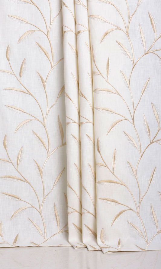 Floral Embroidery Blinds (White/ Cream)