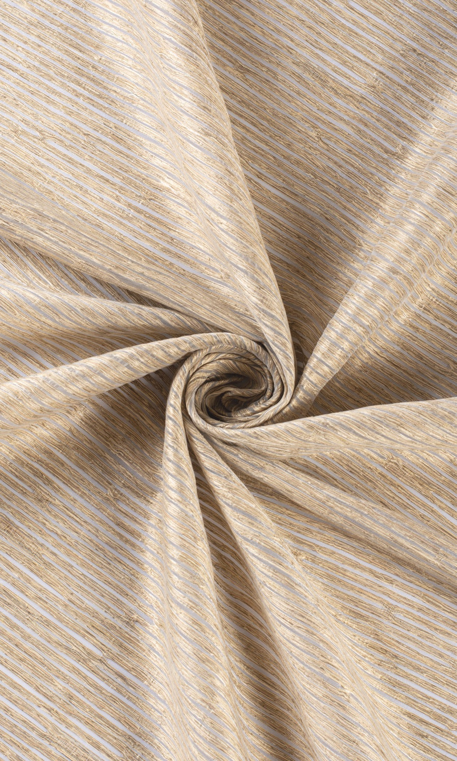 Striped Sheer Fabric Material By the Metre (Peanut Brown)