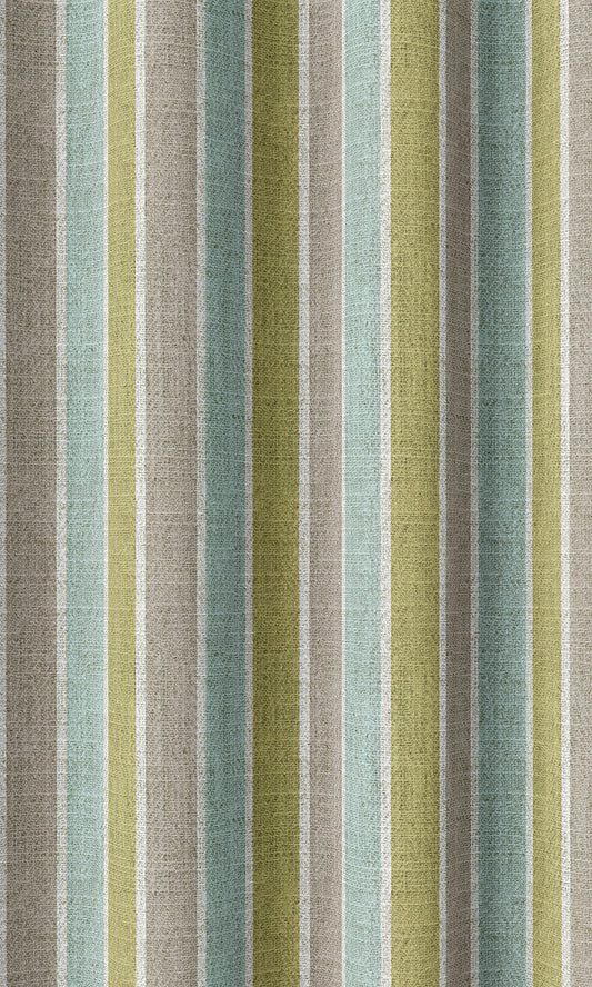 Striped Home Décor Fabric By the Metre (Turquoise Blue/ Green)