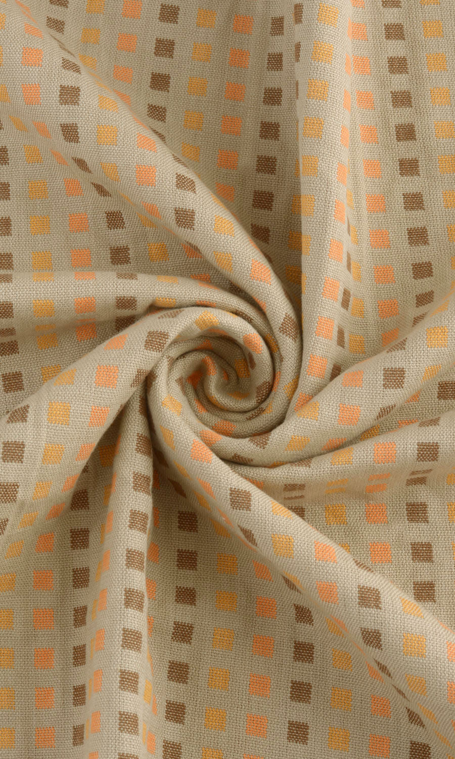 Cotton Window Treatments Fabric By the Metre (Beige/ Grey)