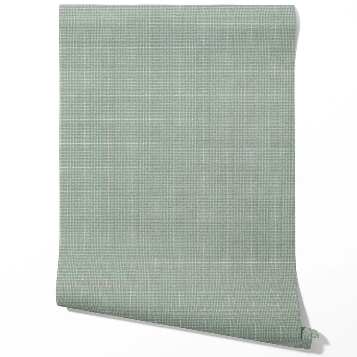 Textured Check/ Geometric Bathroom Wallpaper (Sage Green)