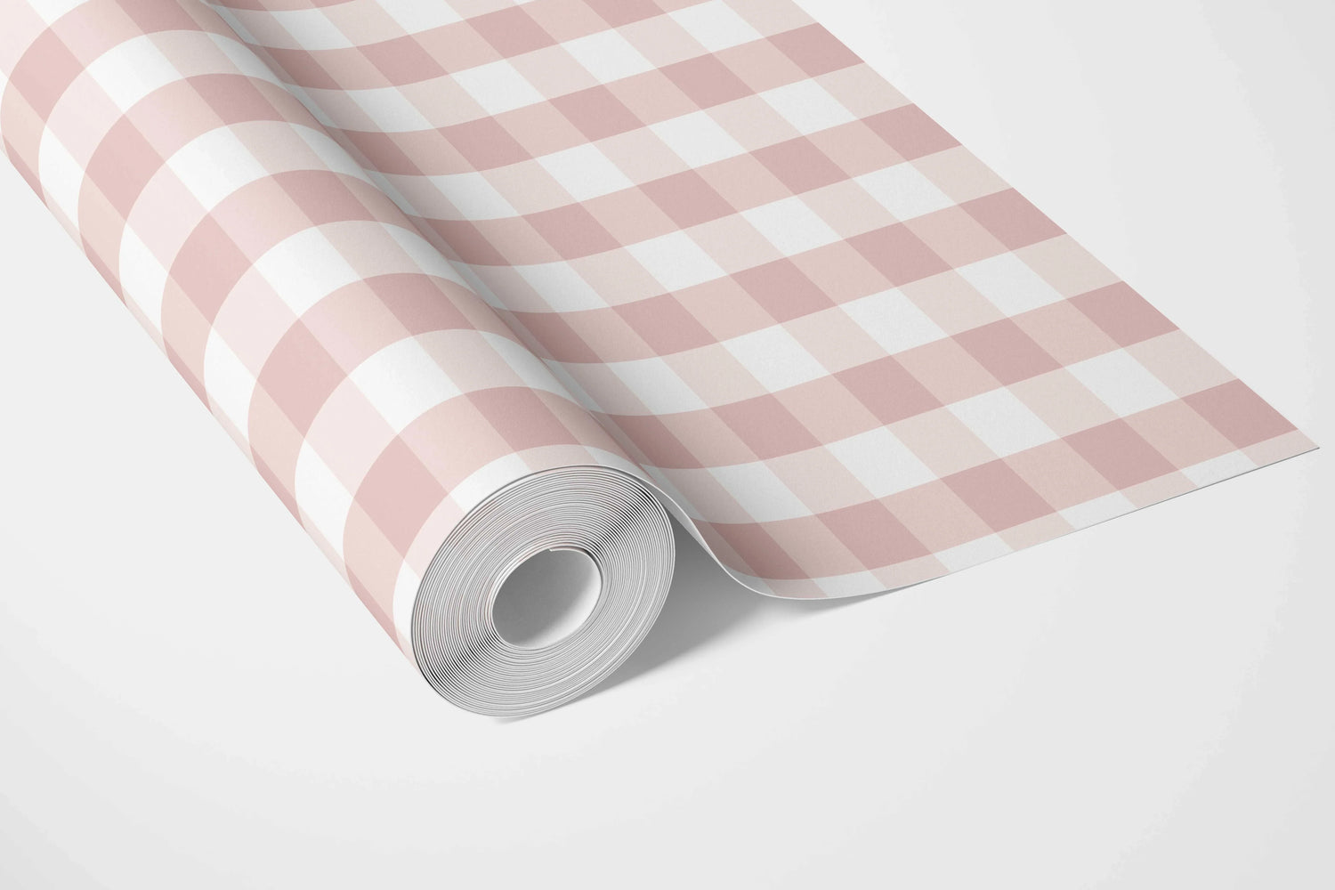 Geometric Gingham Bathroom Wallpaper (Pink)