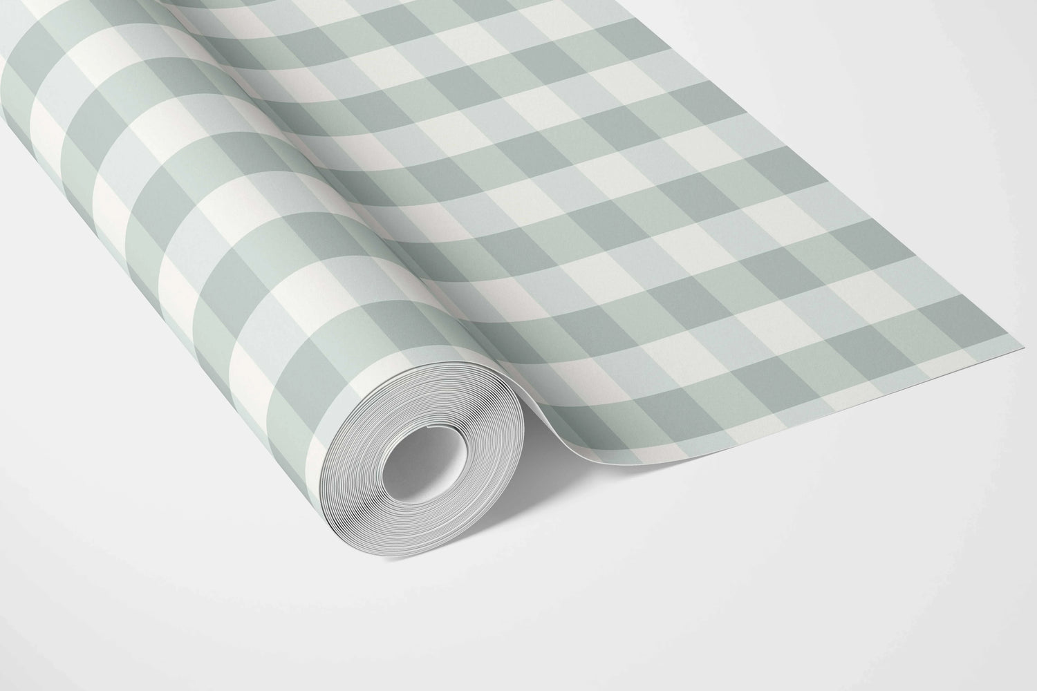Geometric Gingham Bathroom Wallpaper (Powder Blue)