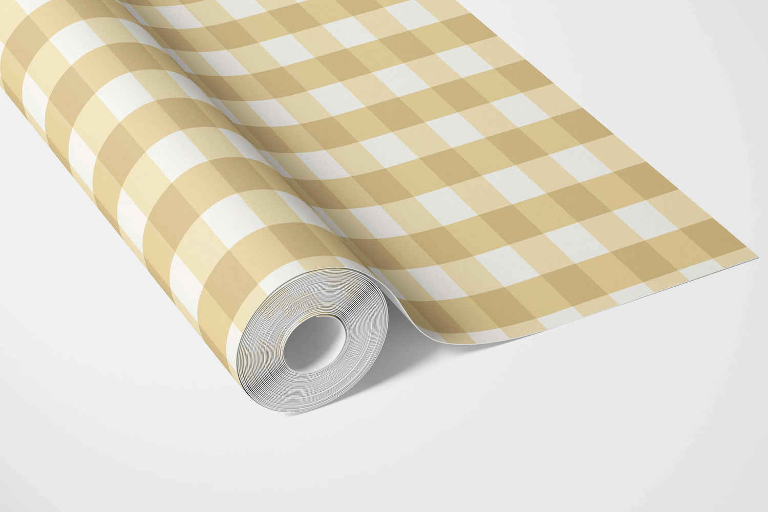 Geometric Gingham Bathroom Wallpaper (Yellow)