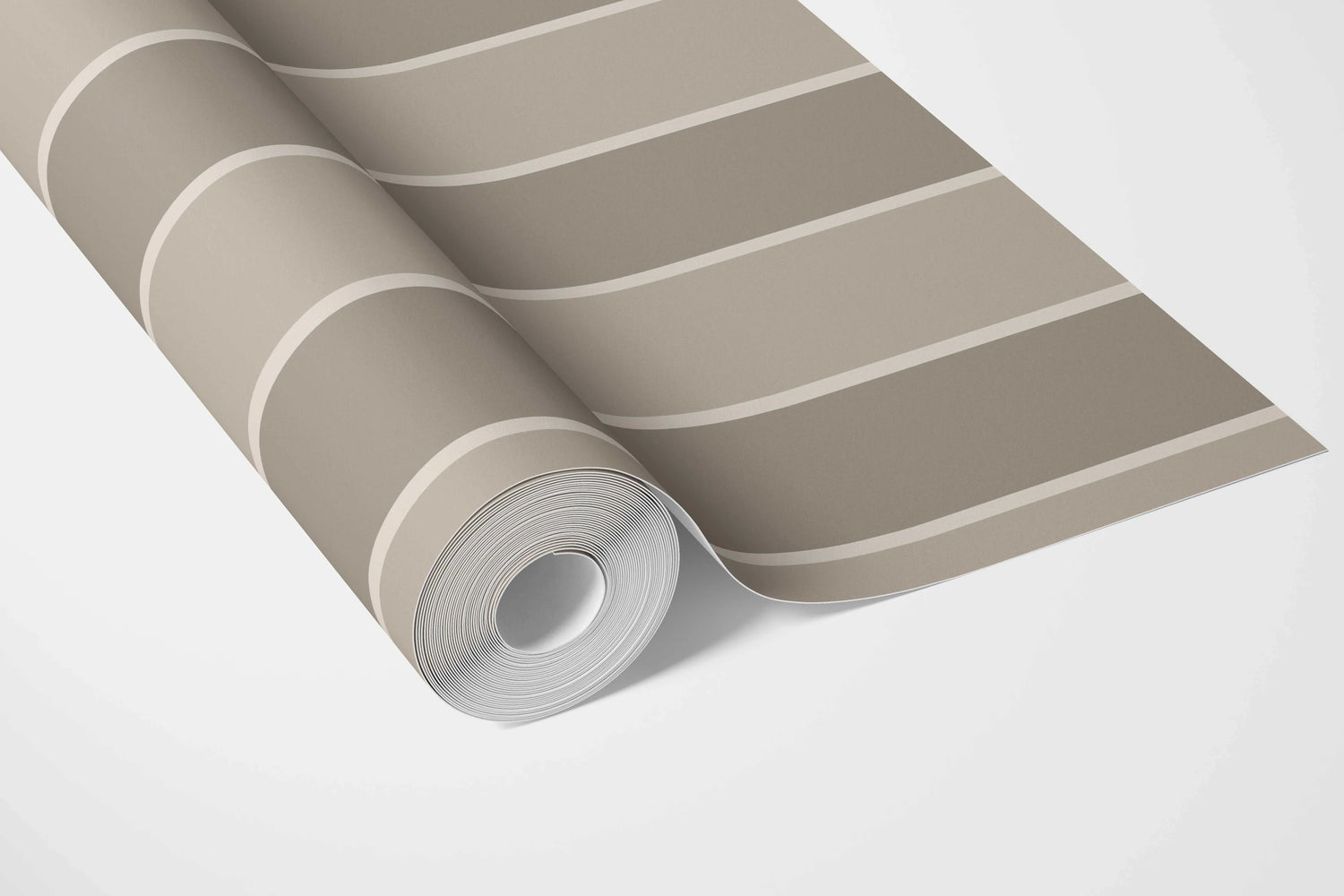 Neutral Geometric Striped Nursery Wallpaper (Taupe Grey/ Brown)