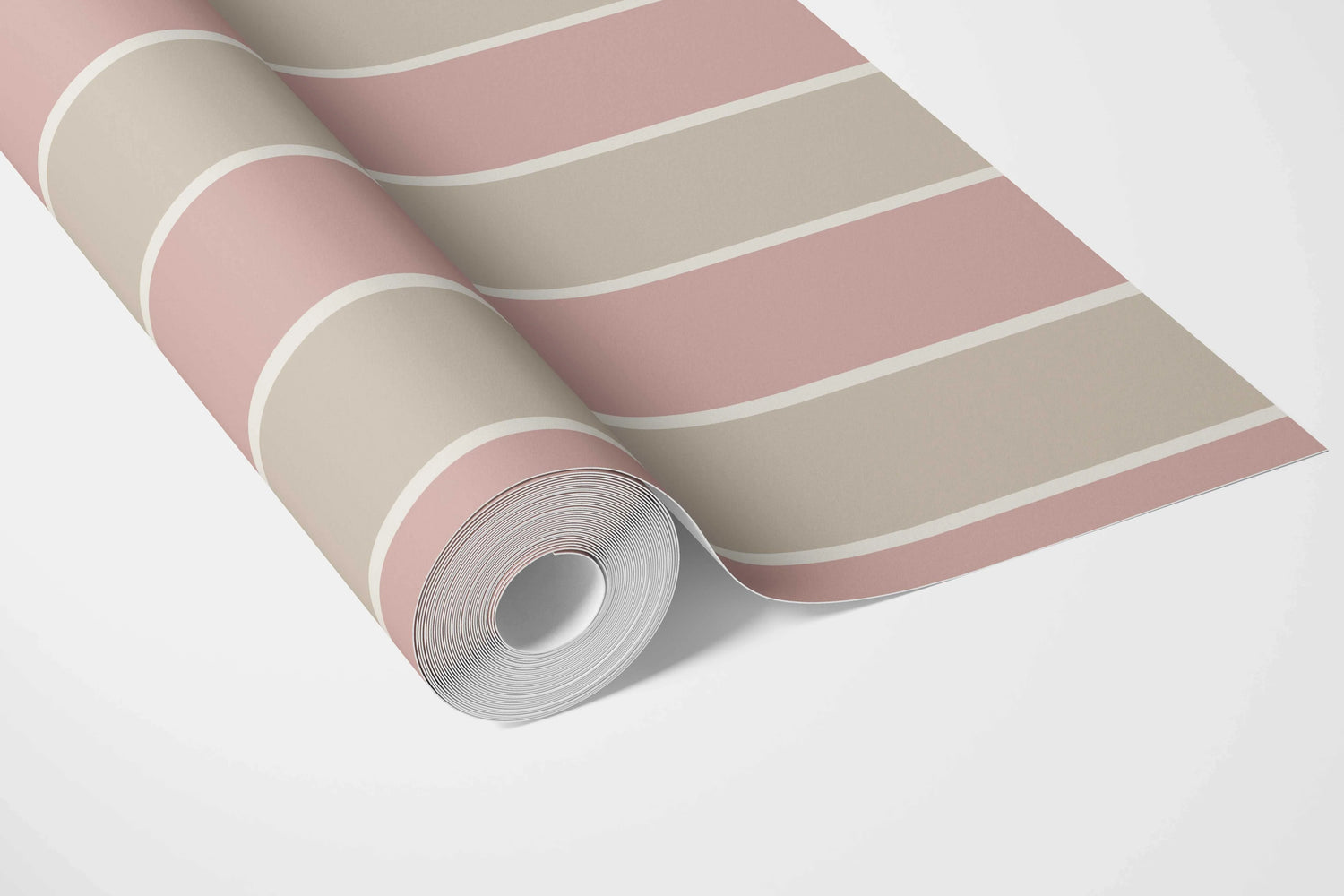 Geometric Striped Nursery Wallpaper (Dusty Pink/ Taupe)
