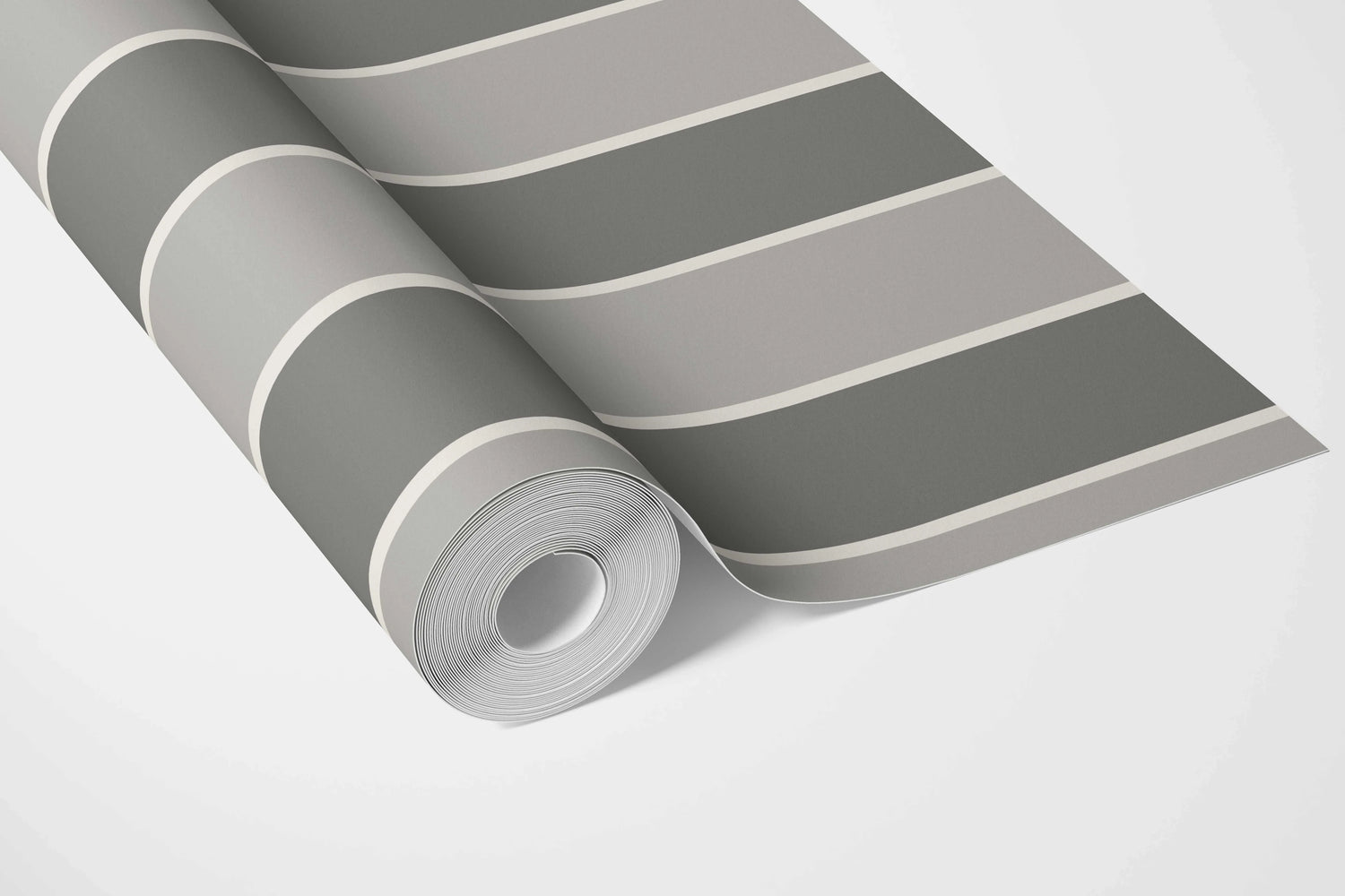 Neutral Geometric Striped Nursery Wallpaper (Grey)