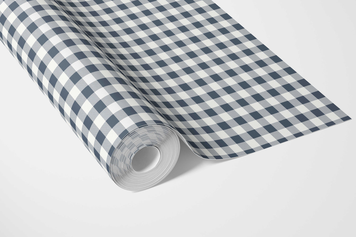 Gingham Checkered Bathroom Wallpaper (Navy Blue)
