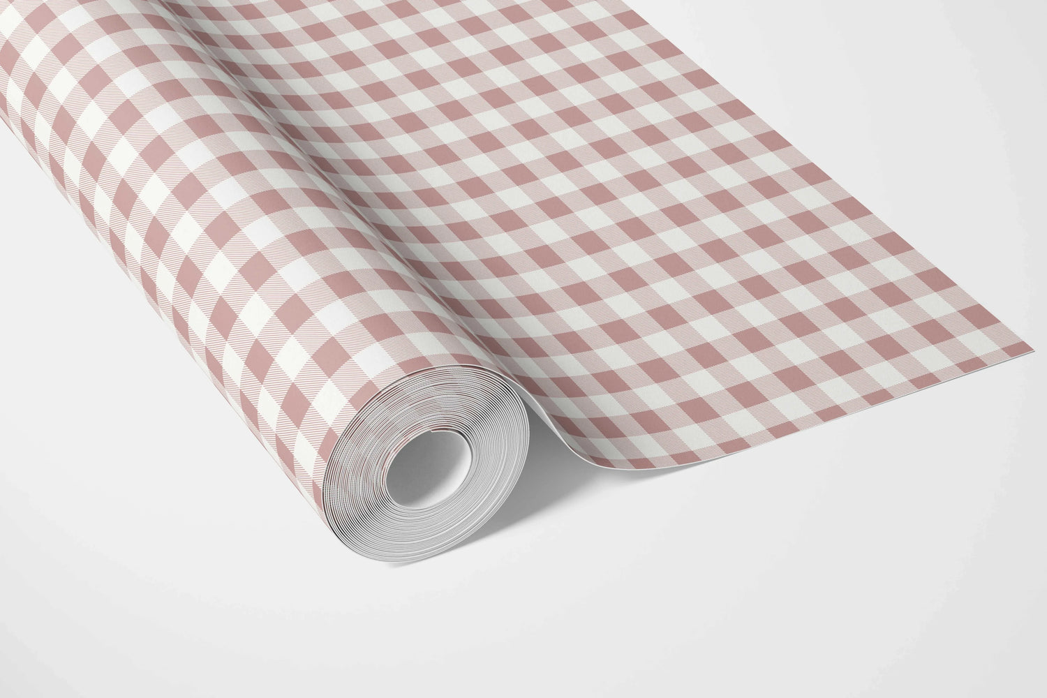 Gingham Checkered Bathroom Wallpaper (Pink)