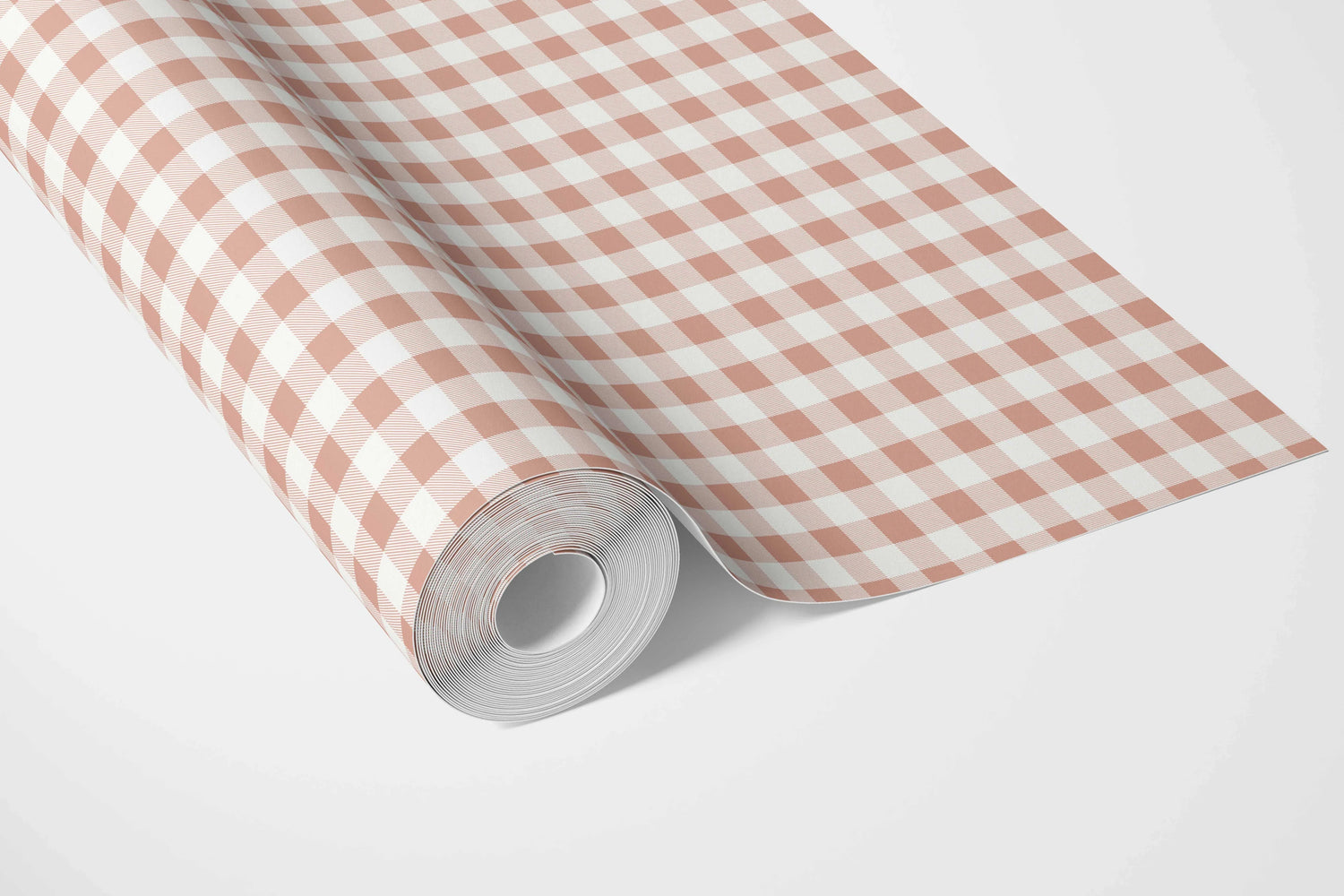 Gingham Checkered Bathroom Wallpaper (Blush Pink)