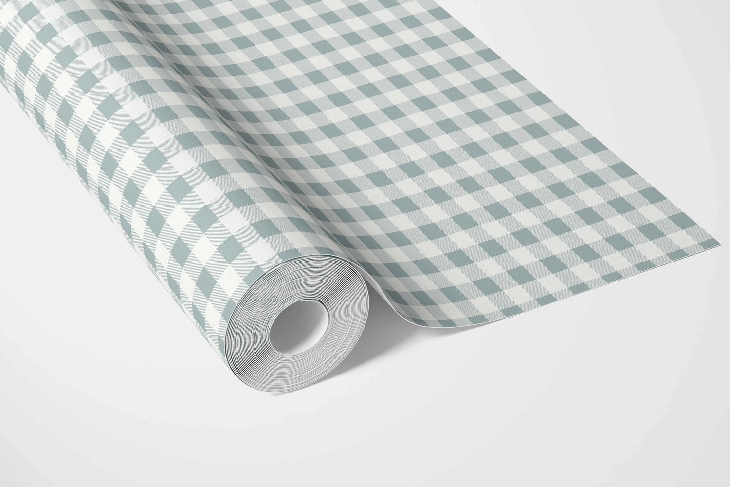 Gingham Checkered Bathroom Wallpaper (Pastel Blue)