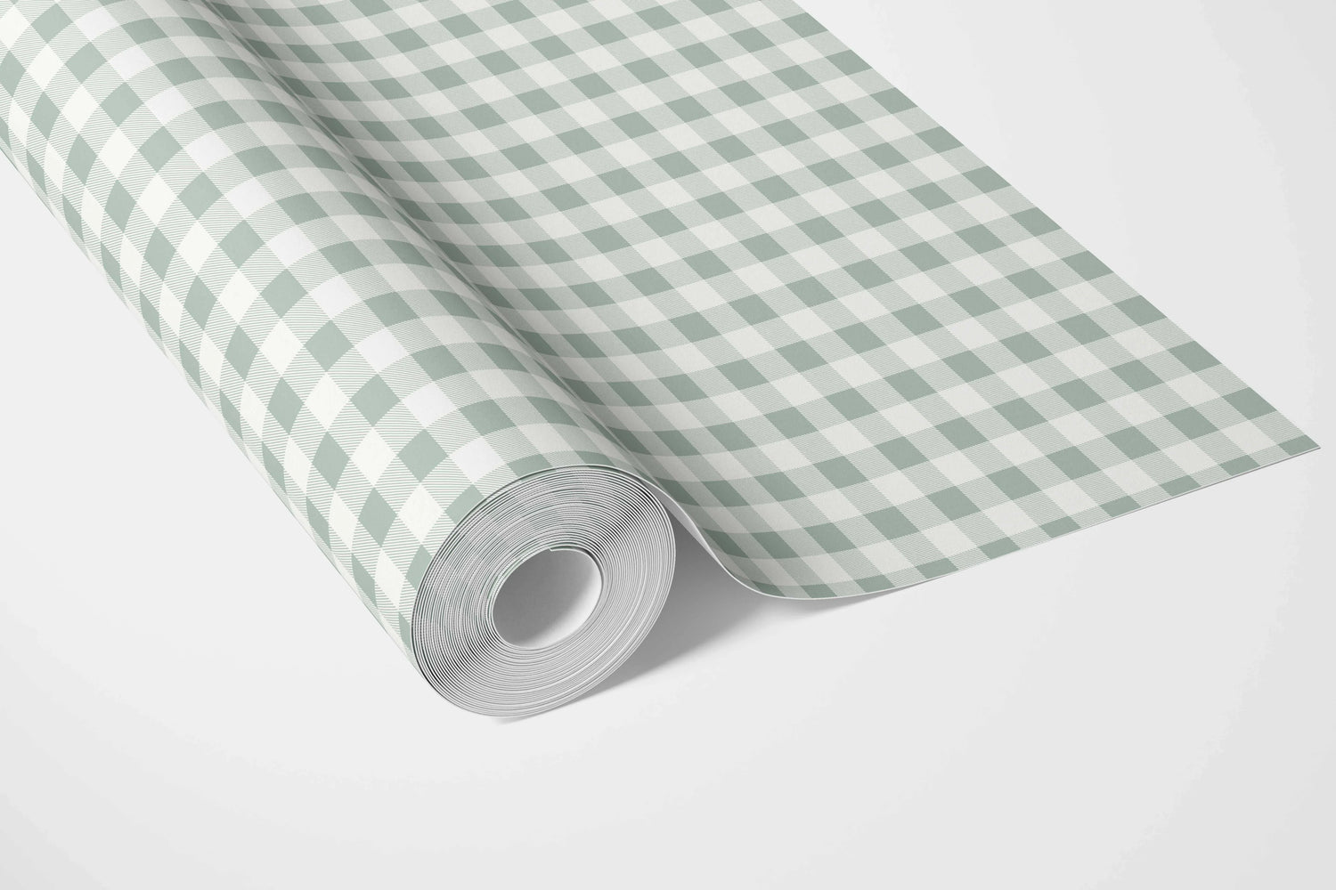 Gingham Checkered Bathroom Wallpaper (Duck Egg Blue)