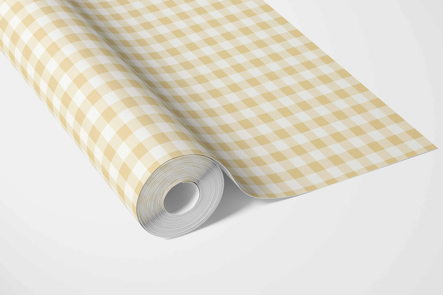 Gingham Checkered Bathroom Wallpaper (Yellow)