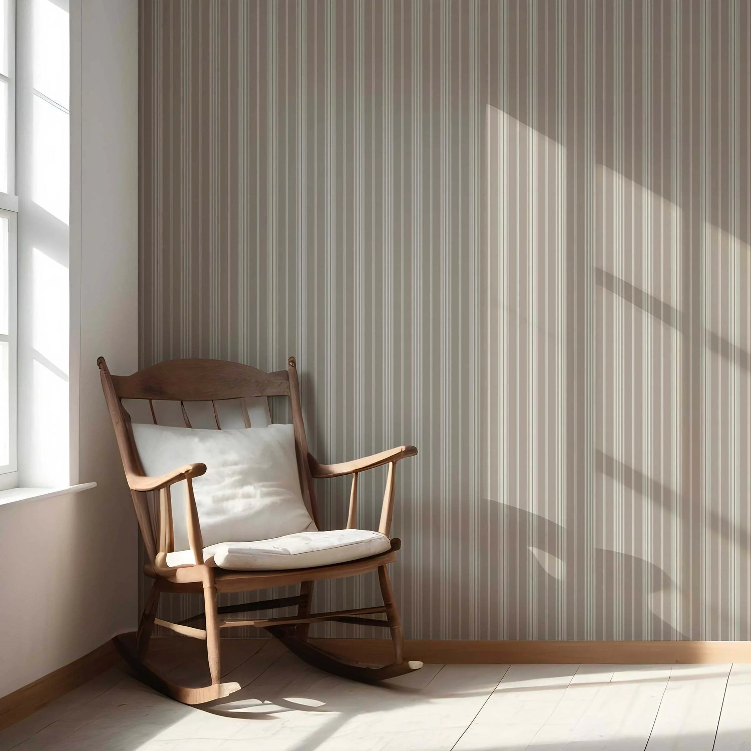Neutral Geometric Striped Living Room Wallpaper (Brown/ Beige/ Warm Grey)