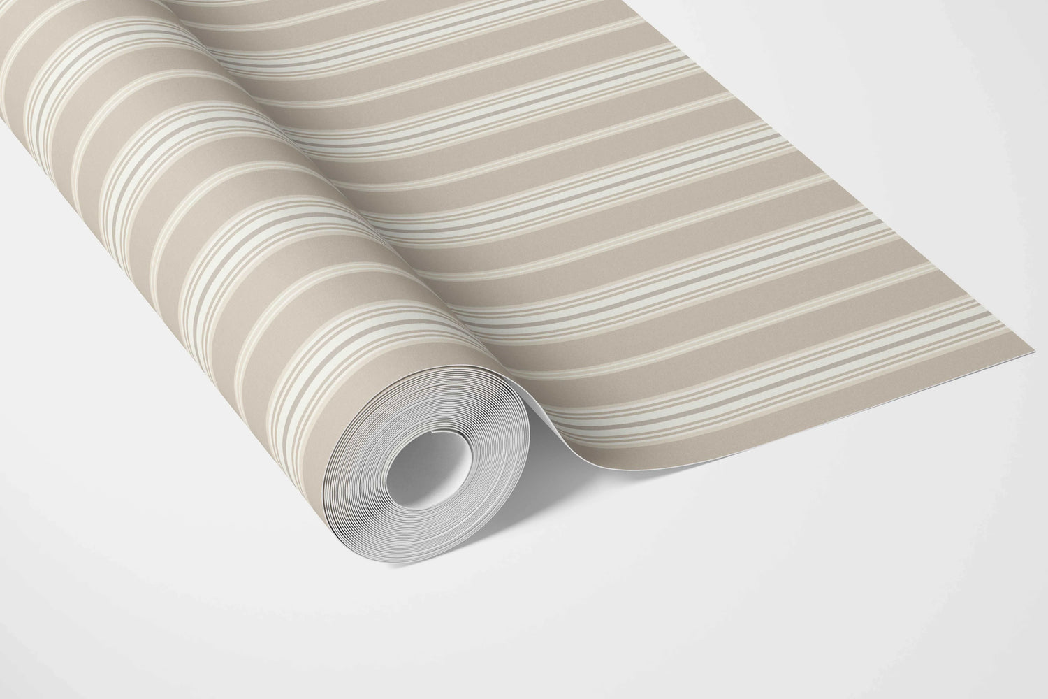 Neutral Geometric Striped Nursery Wallpaper (Beige/ Brown/ Warm Grey)