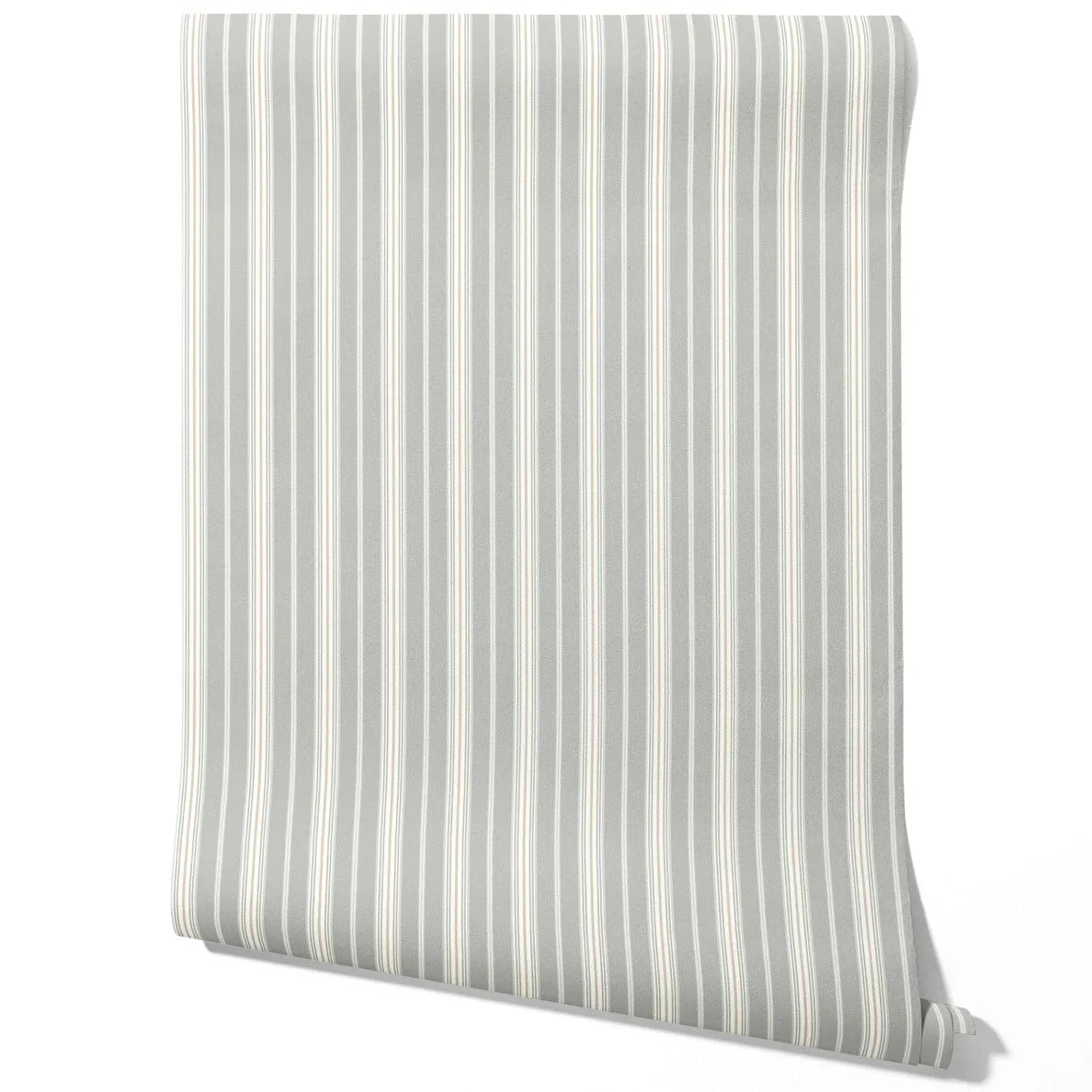 Neutral Geometric Striped Traditional Wallpaper (Grey)