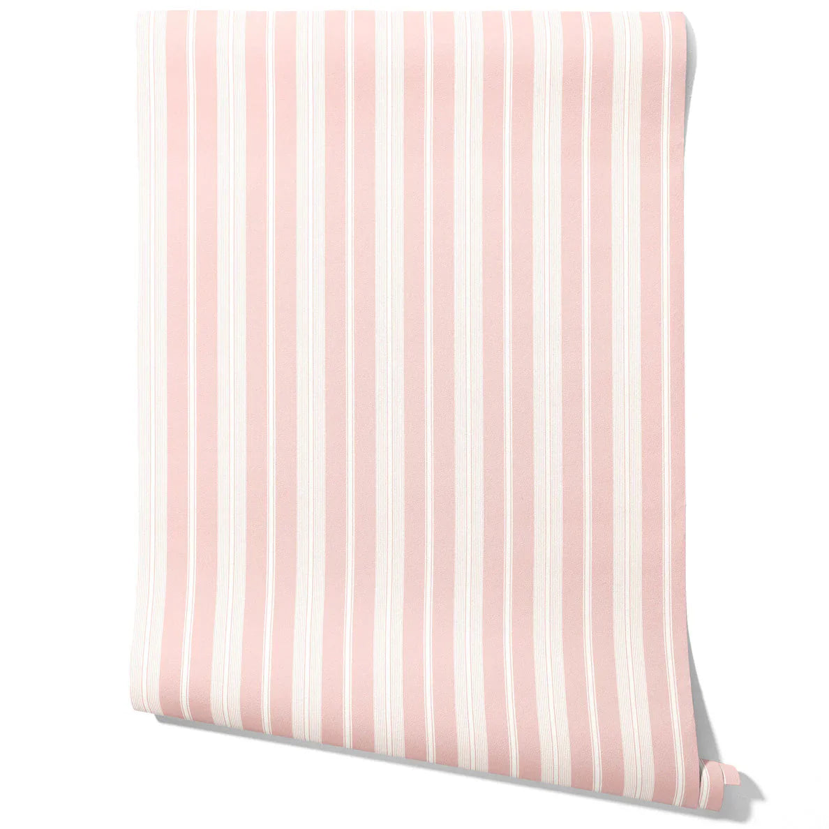 Geometric Striped Traditional Wallpaper (Blush Pink)