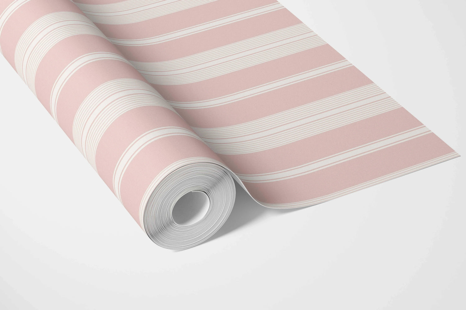 Geometric Striped Nursery Wallpaper (Blush Pink)
