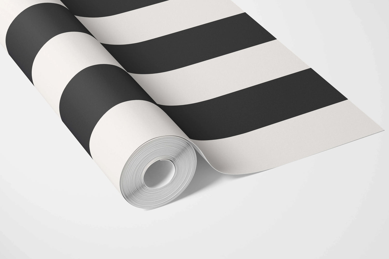 Neutral Geometric Striped Bathroom Wallpaper (Black/ White)