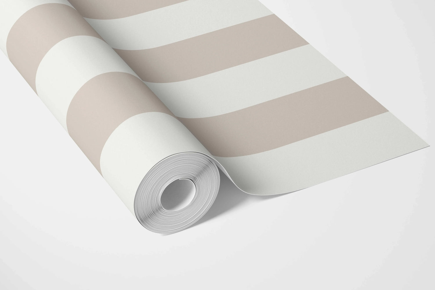 Neutral Geometric Striped Bathroom Wallpaper (Beige/ Greige/ White)