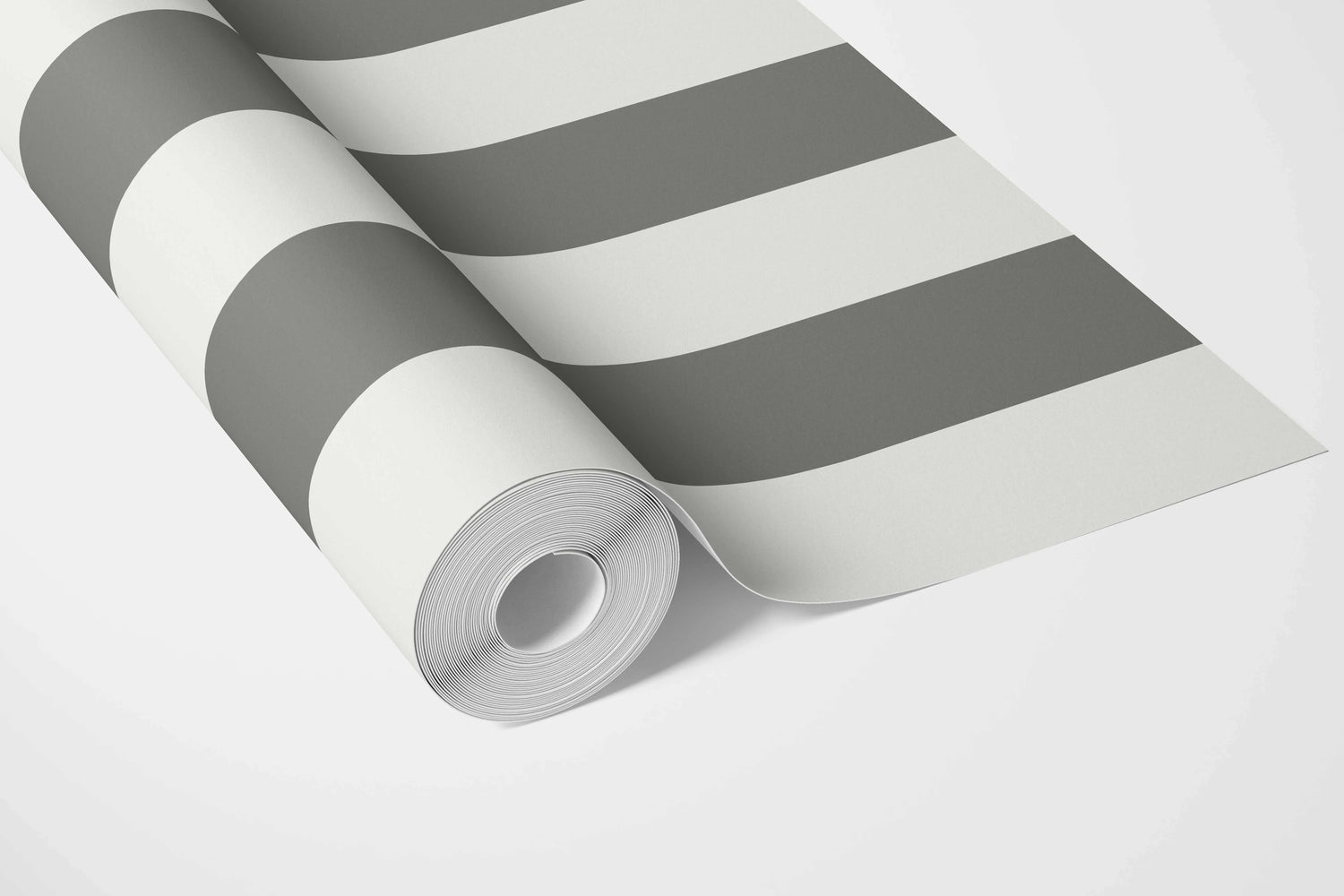 Neutral Geometric Striped Bathroom Wallpaper (Dark Grey/ White)