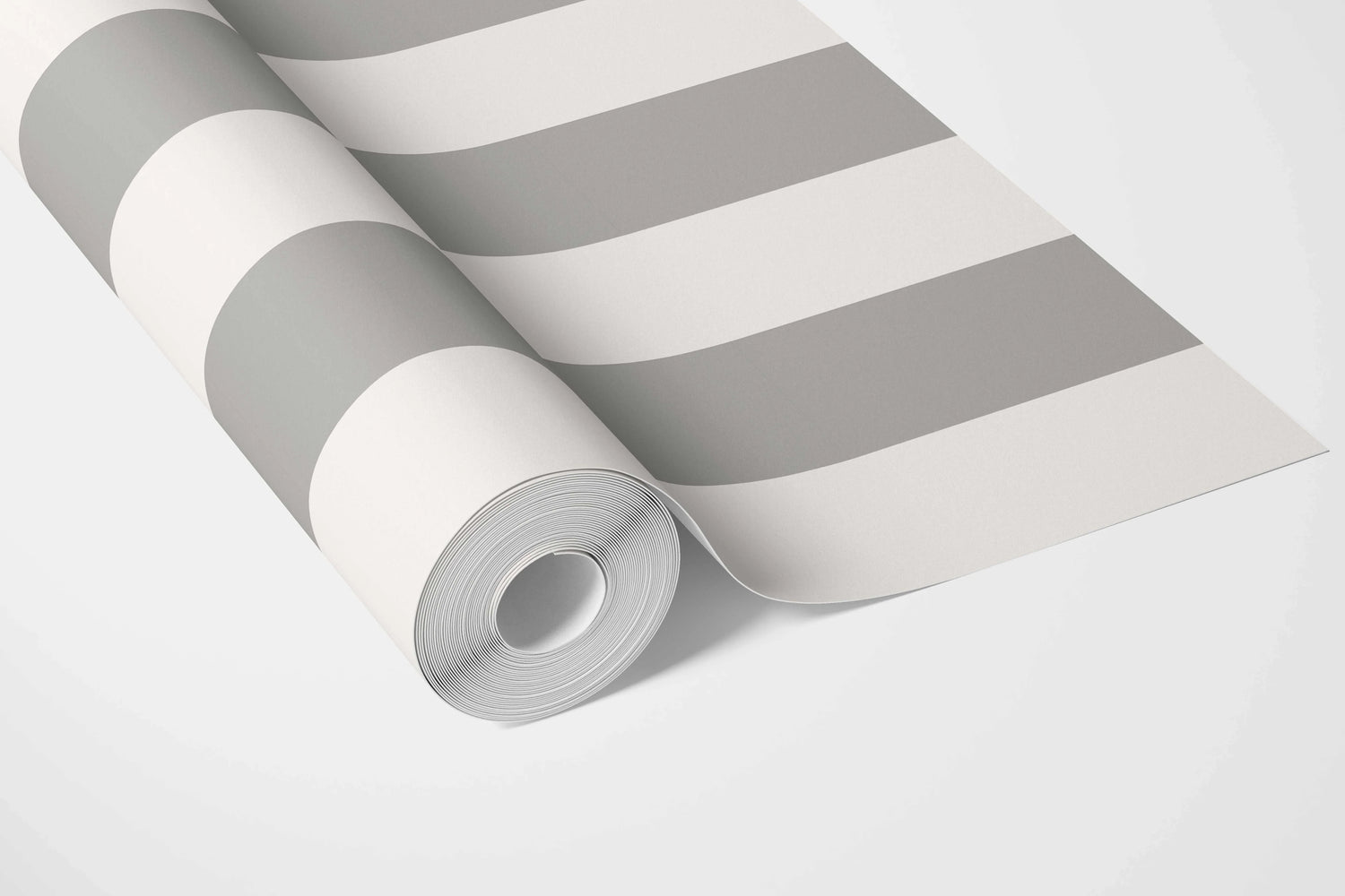Neutral Geometric Striped Bathroom Wallpaper (Grey/ White)