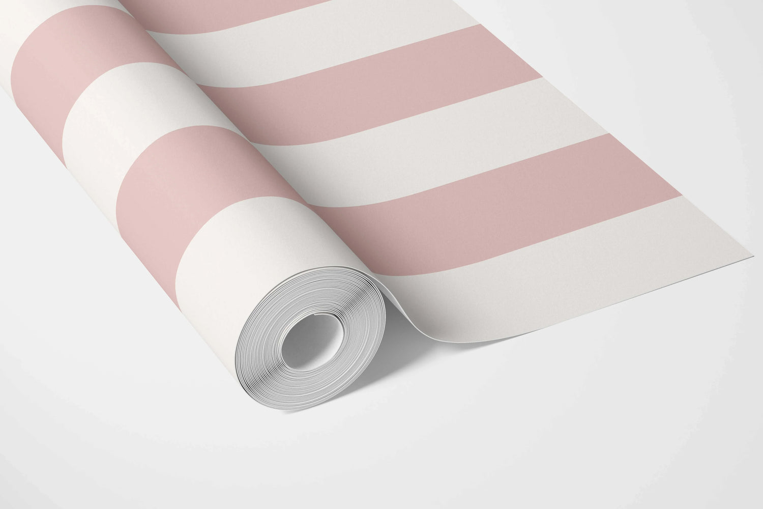 Geometric Striped Bathroom Wallpaper (Blush Pink/ White)