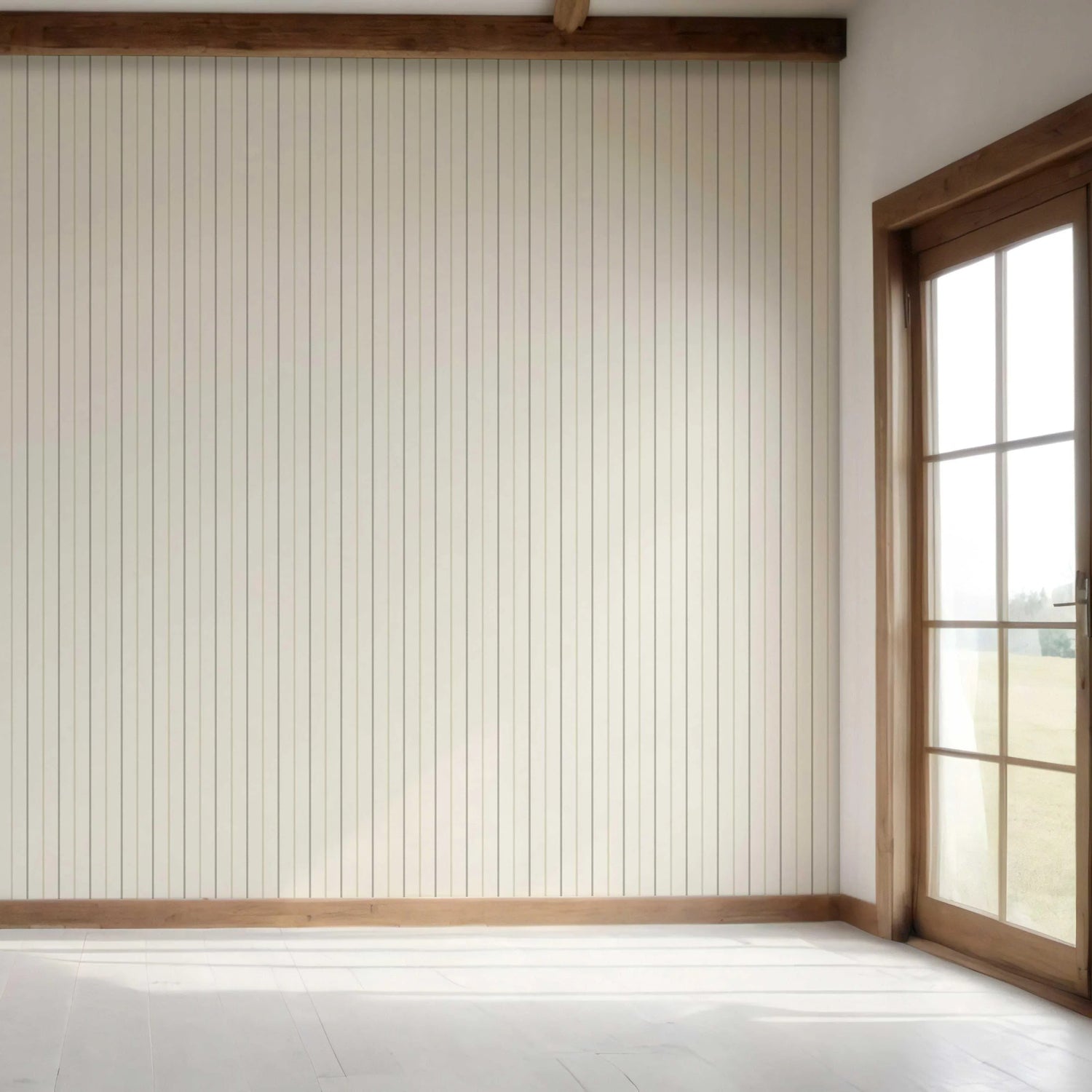 Neutral Geometric Striped Bedroom Wallpaper (Sage Grey/ Beige/ Cream)