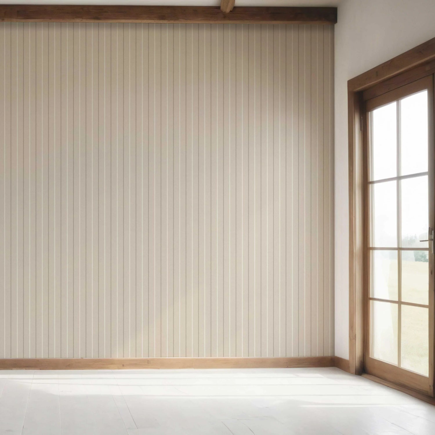 Neutral Geometric Striped Bedroom Wallpaper (Neutral Brown/ Beige)