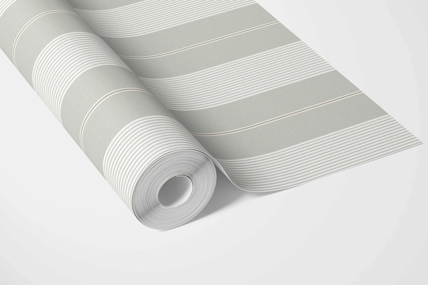 Neutral Geometric Striped Bathroom Wallpaper (Grey-Green)