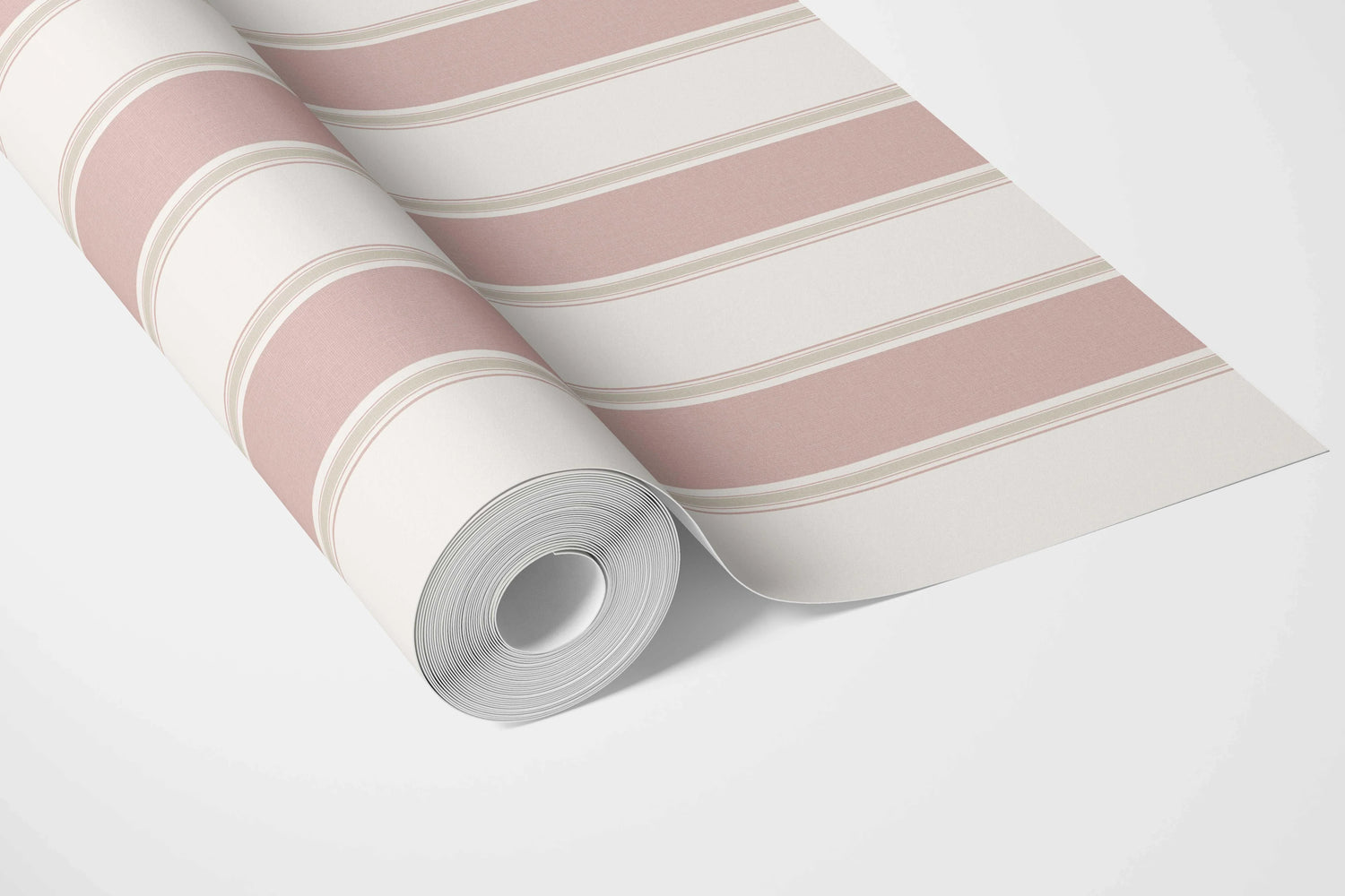 Geometric Striped Bathroom Wallpaper (Blush Pink)
