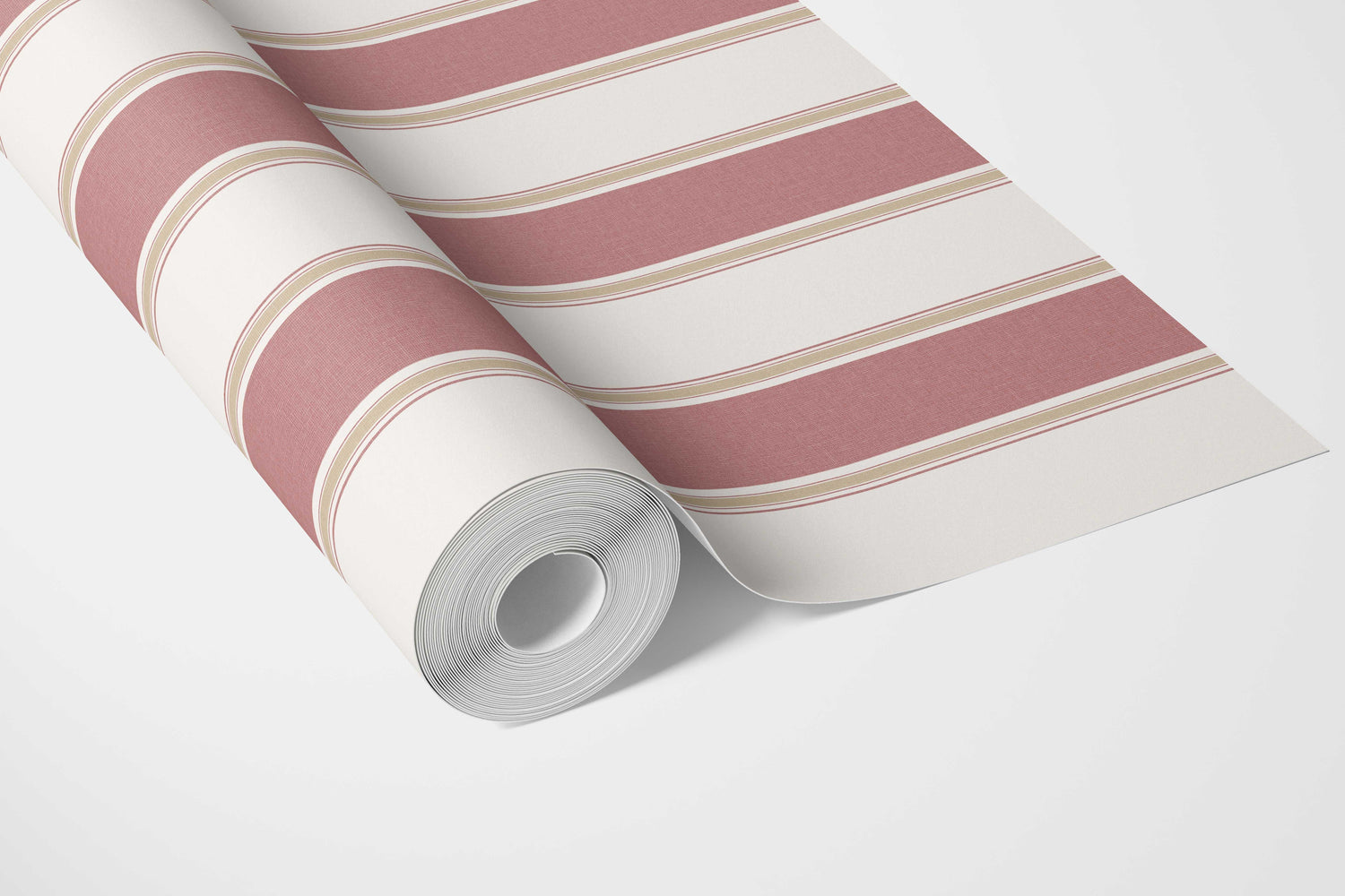 Geometric Striped Bathroom Wallpaper (Pastel Pink)