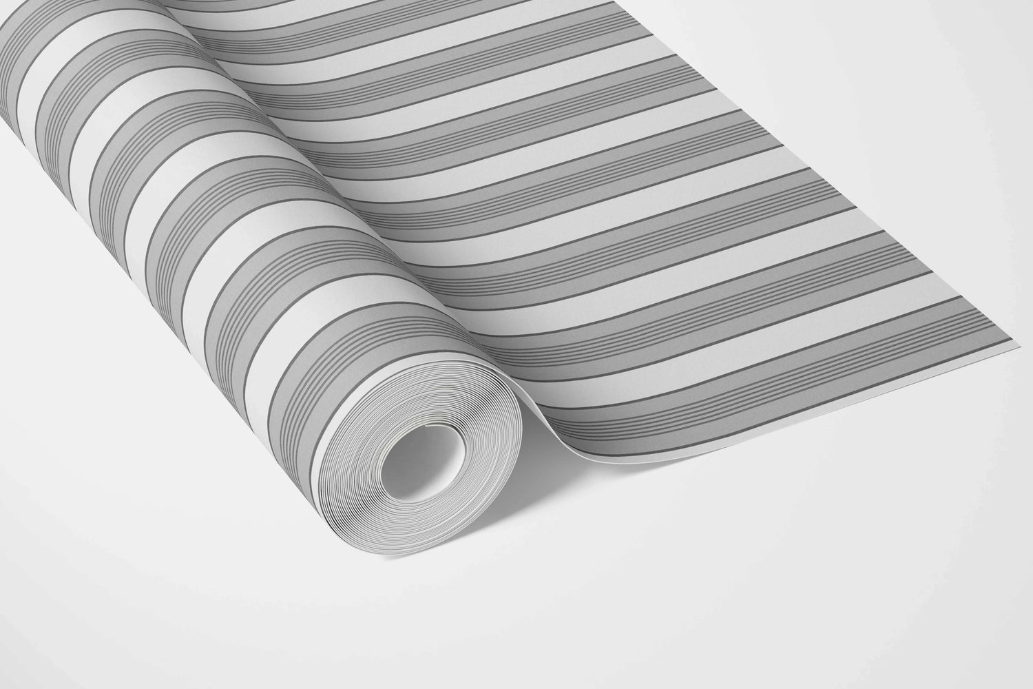 Neutral Geometric Striped Bathroom Wallpaper (Grey)