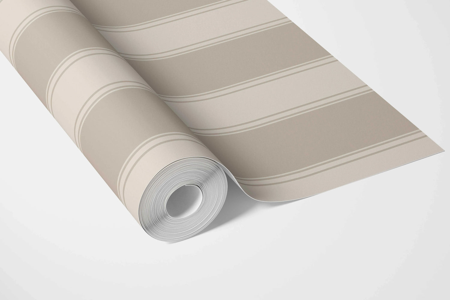 Neutral Geometric Striped Bathroom Wallpaper (Brown/ Beige)