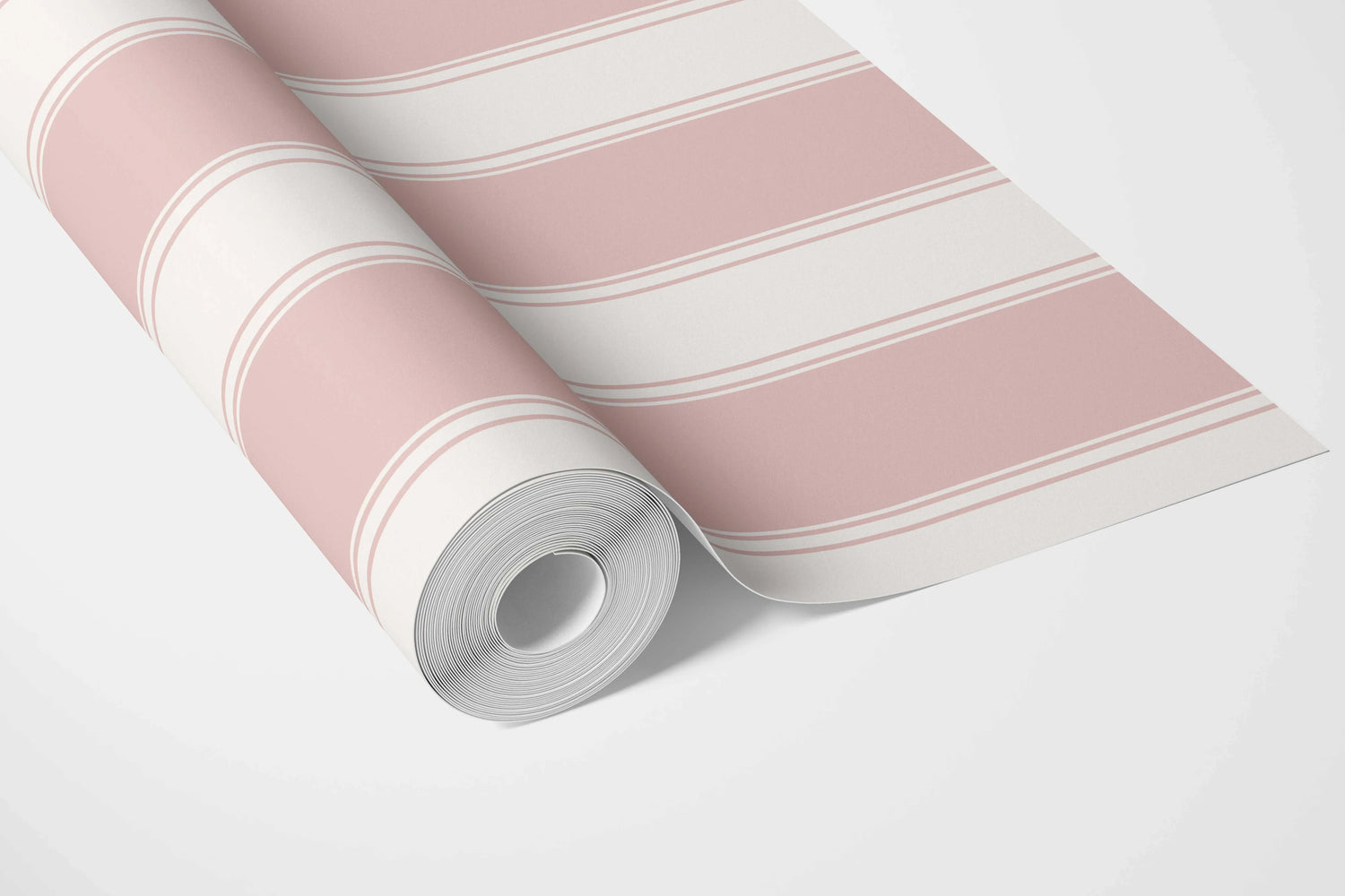 Geometric Striped Bathroom Wallpaper (Pink)