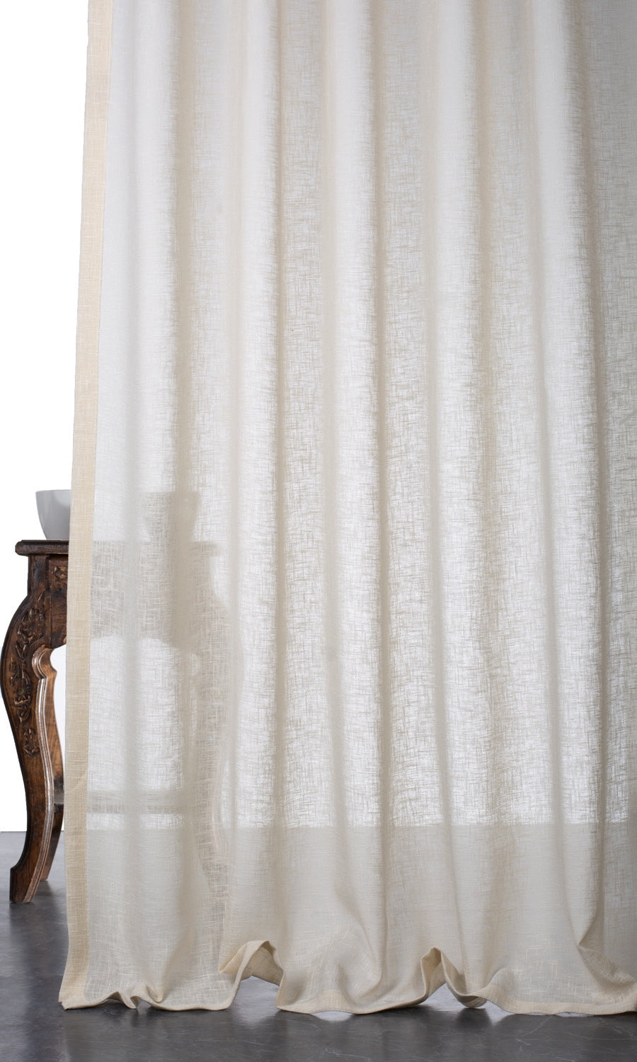 Textured Sheer Blinds (Warm Ivory/ Pale Beige) for Living, Bedroom, Kitchen, Bathroom
