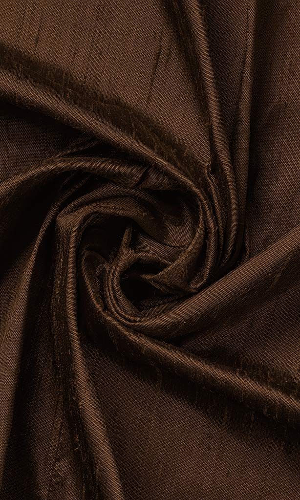 Dupioni Silk Fabric Blinds (Brown)