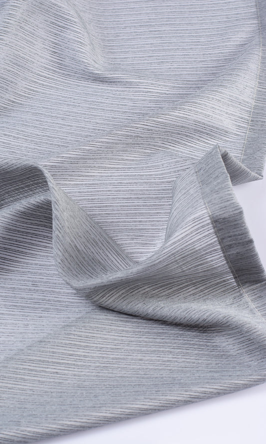 Striped Sheer Home Décor Fabric By the Metre (Silver Grey)