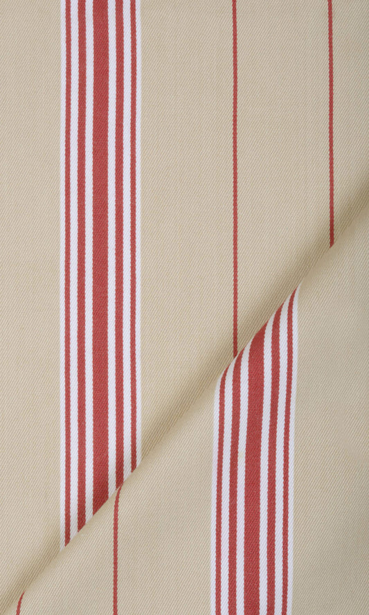Cotton Home Décor Fabric Sample (Brown/ Beige/ Red)