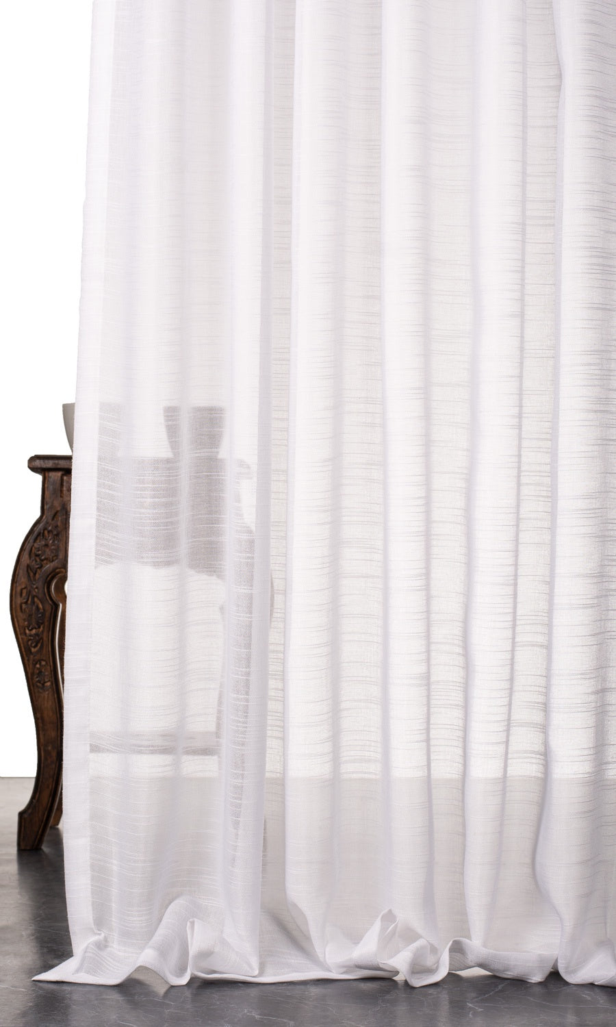 Textured Sheer Roman Blinds & Window Shades (White)
