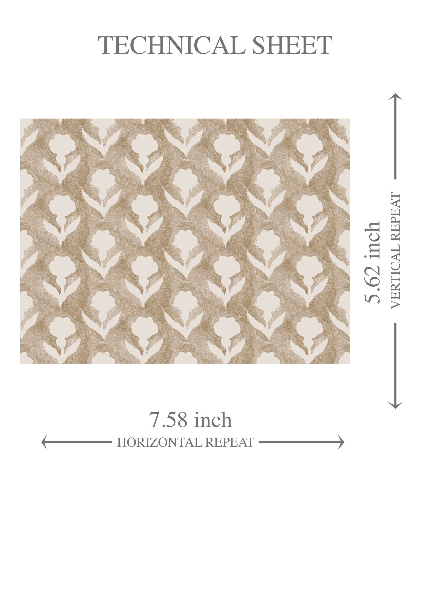 Neutral Small Floral Block Print Kids Room Wallpaper (Beige/ White)
