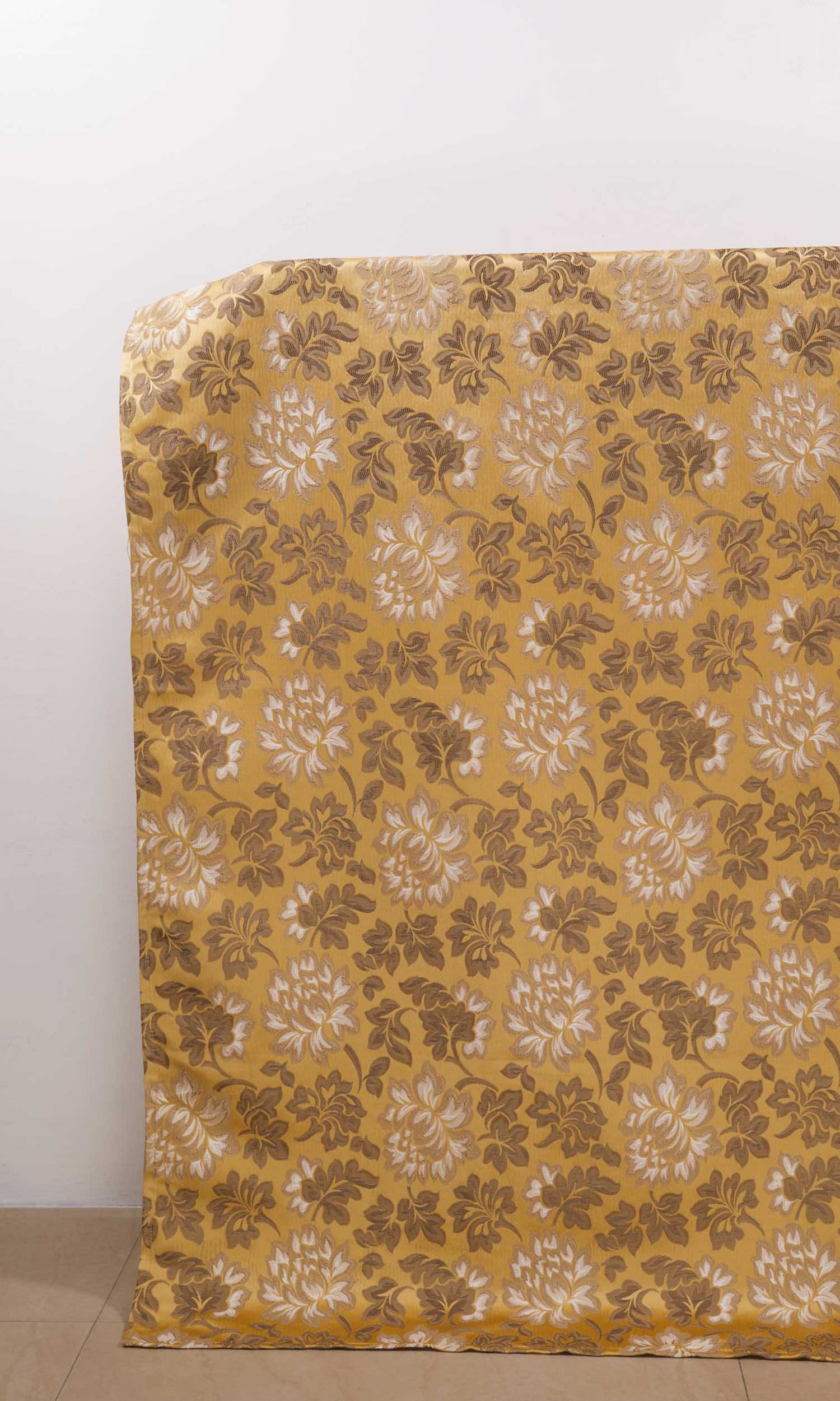 Floral Window Treatments Fabric Sample (Mustard)