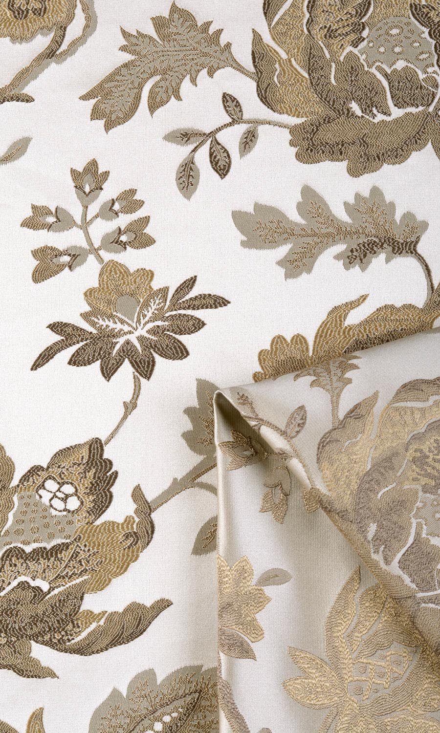 Floral Window Treatments Fabric By the Metre (Beige/ Brown)